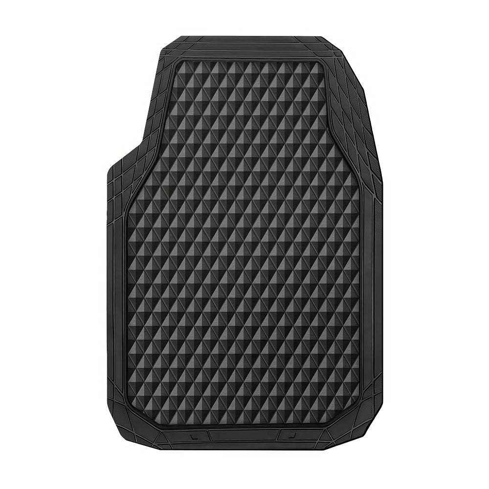 4PCS Black Rubber Car Floor Mats, All-Weather Waterproof Universal Fit