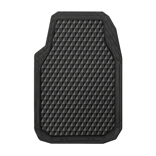 4PCS Black Rubber Car Floor Mats, All-Weather Waterproof Universal Fit