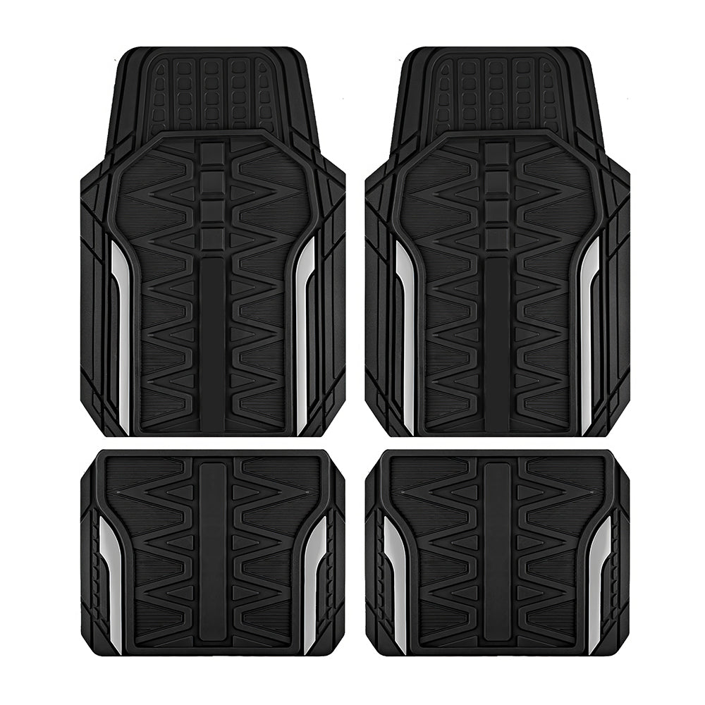 Heavy Duty All-Weather Rubber Car Floor Mats, Trim-to-Fit Universal Set