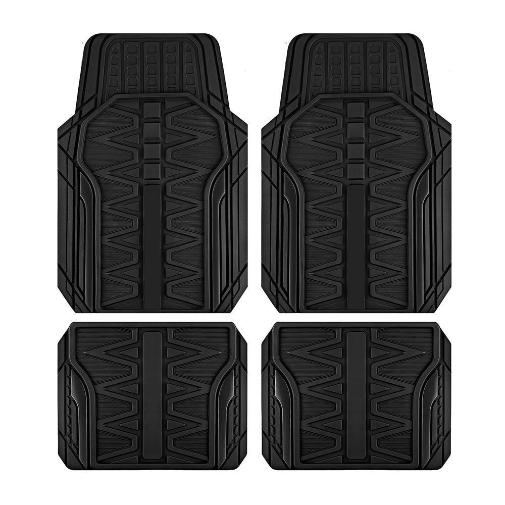 Heavy Duty All-Weather Rubber Car Floor Mats, Trim-to-Fit Universal Set