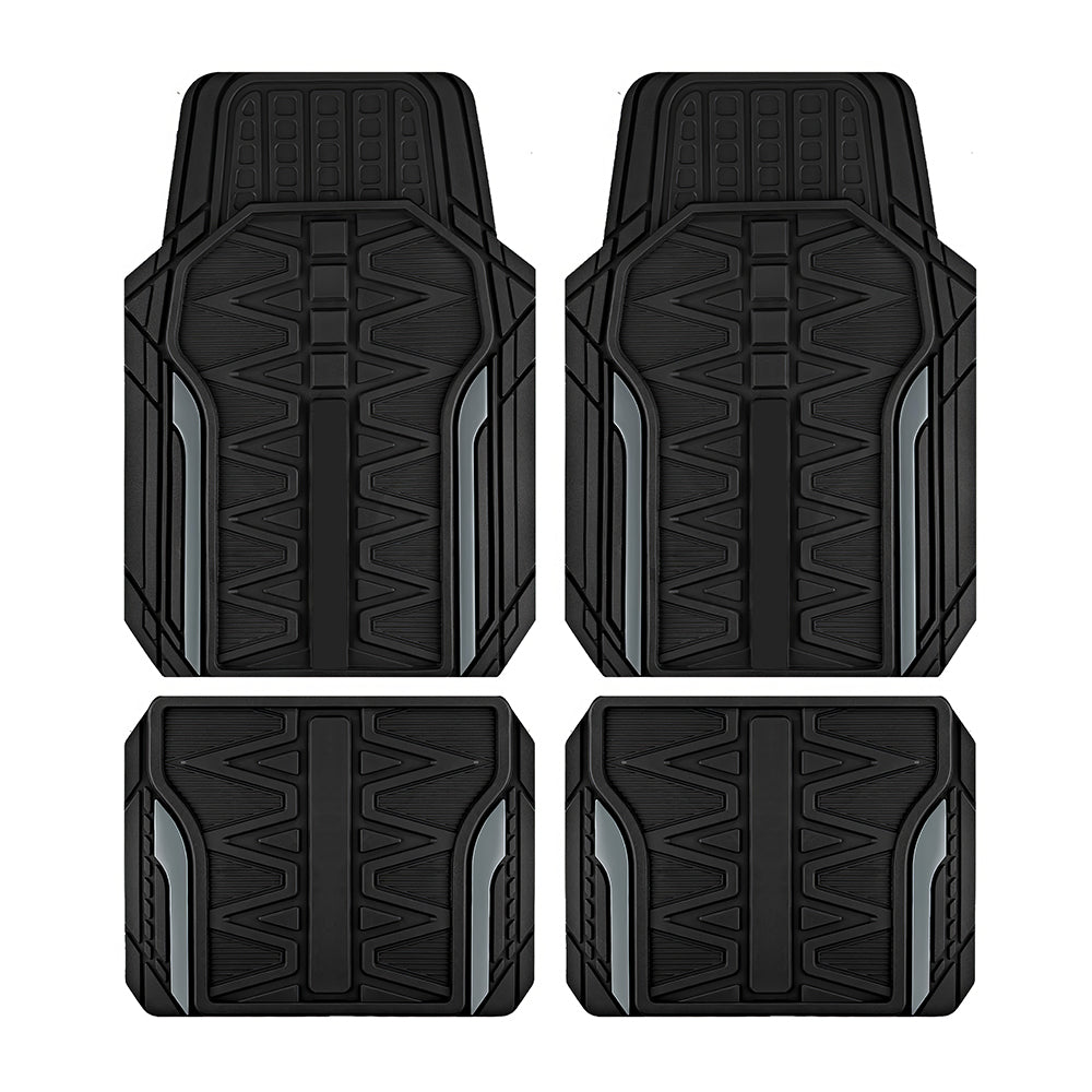 Heavy Duty All-Weather Rubber Car Floor Mats, Trim-to-Fit Universal Set