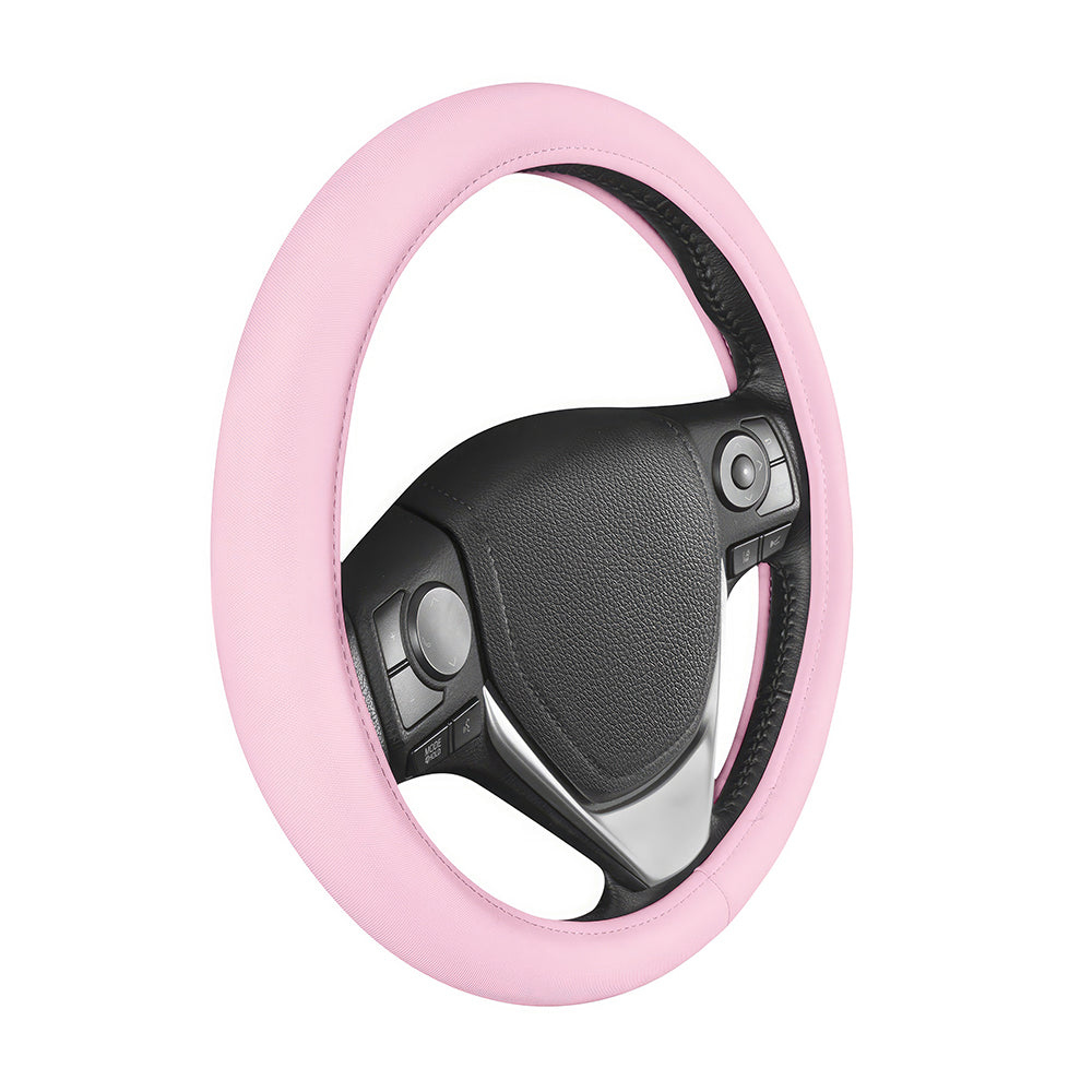 Ultra Soft Pink Steering Wheel Cover, Universal 15" Non-Slip Grip