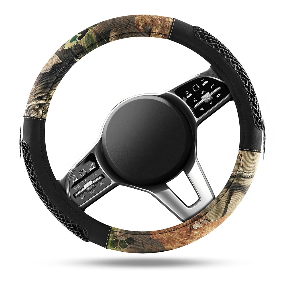 Official Licensed 15" Camo Steering Wheel Cover, Universal Fit for Cars
