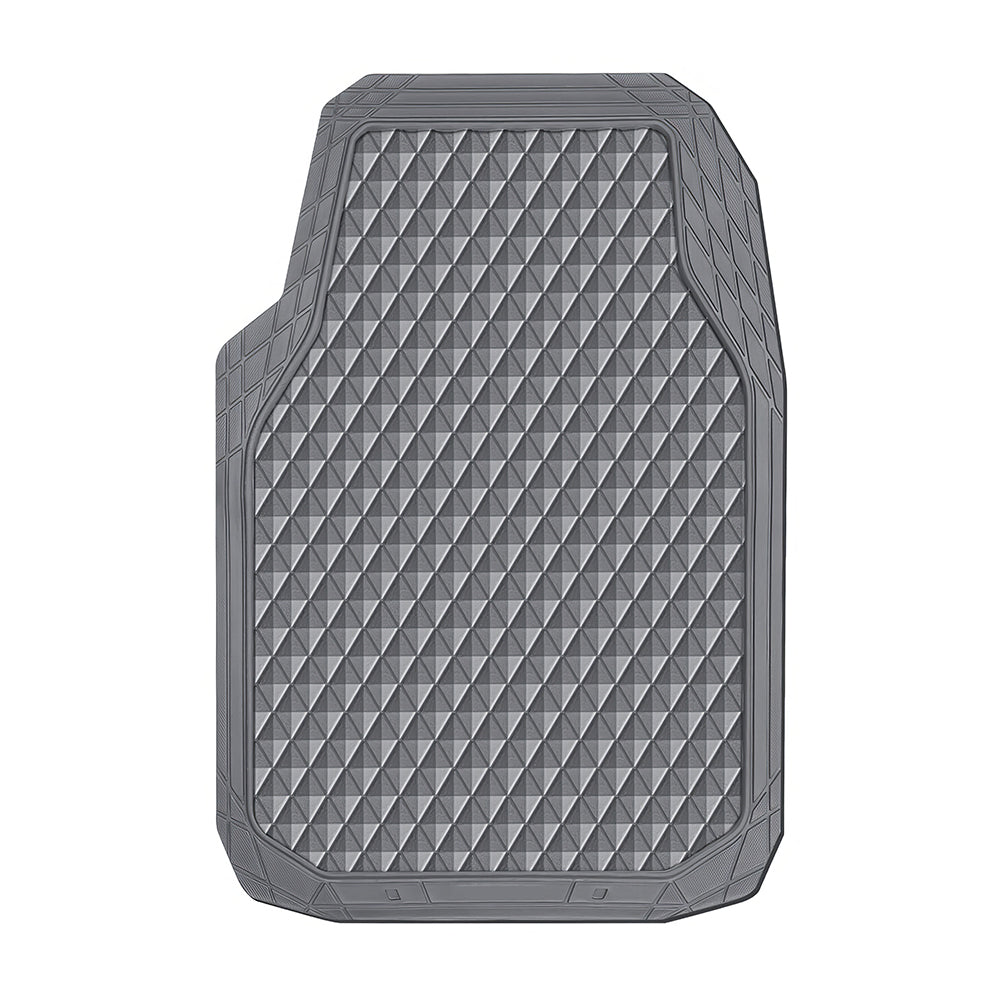 4PCS Black Rubber Car Floor Mats, All-Weather Waterproof Universal Fit