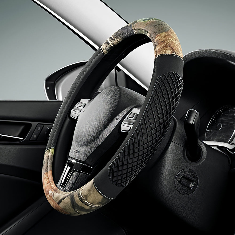 Official Licensed 15" Camo Steering Wheel Cover, Universal Fit for Cars