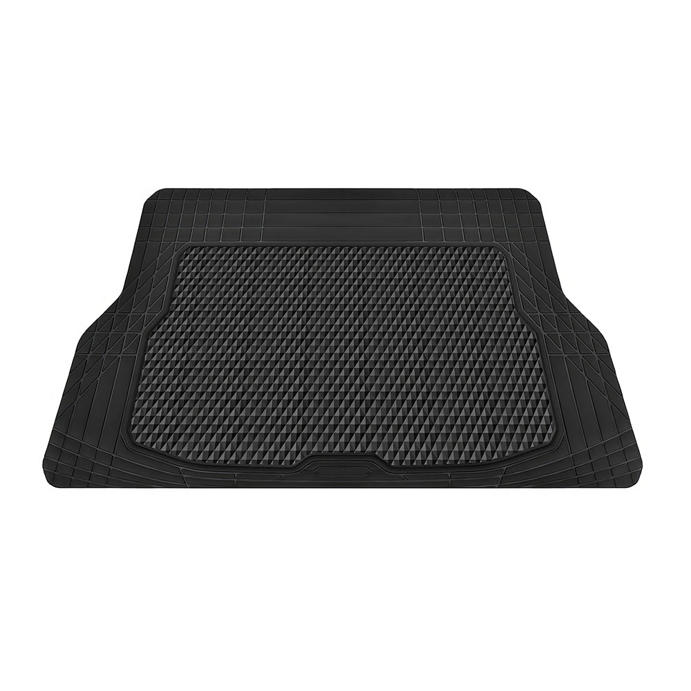 4PCS Black Rubber Car Floor Mats, All-Weather Waterproof Universal Fit