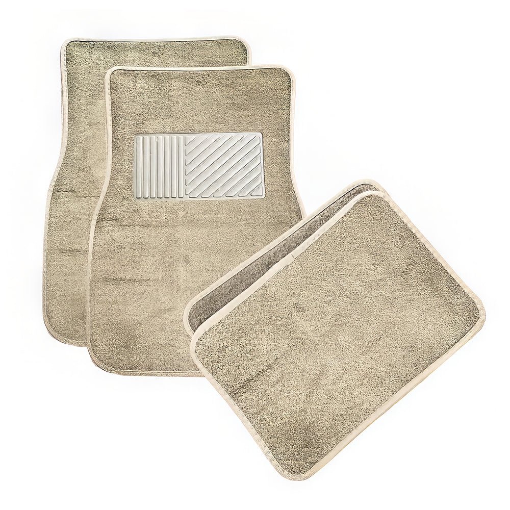 4PCS Universal Car Floor Mats, Waterproof Non-Slip All-Weather β Beige