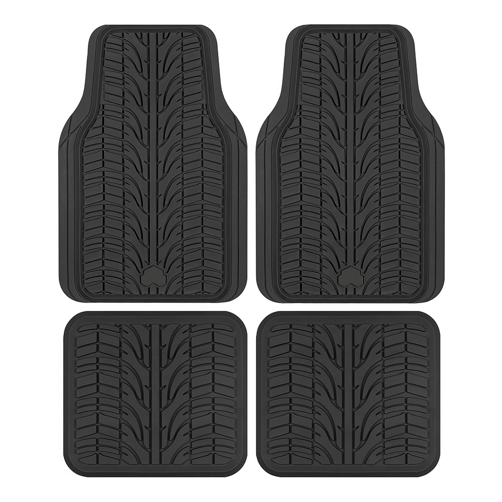 Grand Prix All-Weather Rubber Car Floor Mats β Trim to Fit, Black