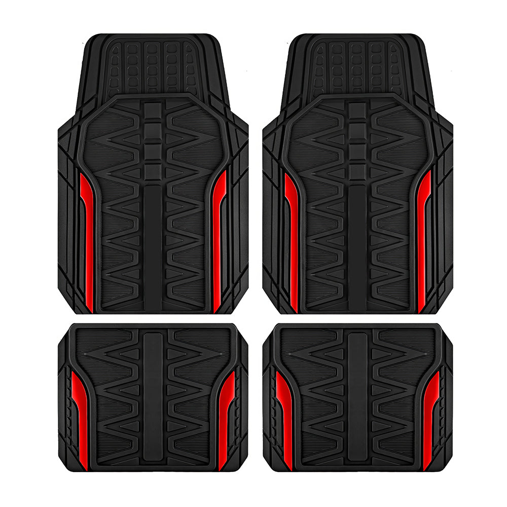 Heavy Duty All-Weather Rubber Car Floor Mats, Trim-to-Fit Universal Set