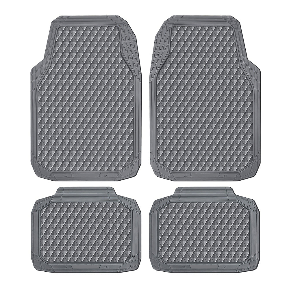 4PCS Black Rubber Car Floor Mats, All-Weather Waterproof Universal Fit