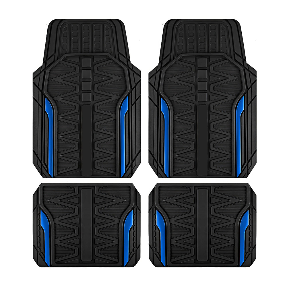 Heavy Duty All-Weather Rubber Car Floor Mats, Trim-to-Fit Universal Set