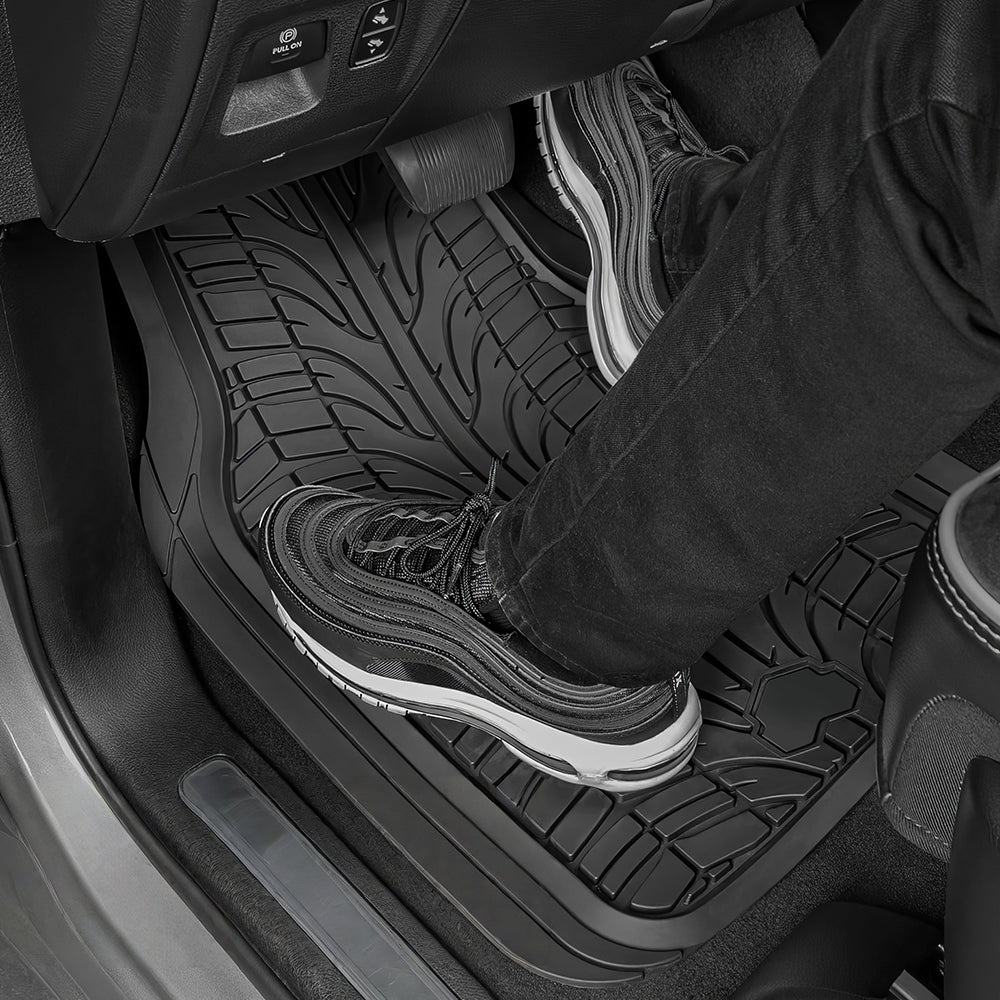 Grand Prix All-Weather Rubber Car Floor Mats β Trim to Fit, Black